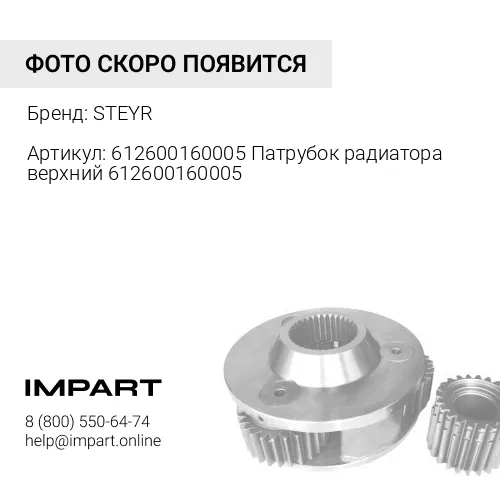 612600160005 Патрубок радиатора верхний 612600160005 STEYR