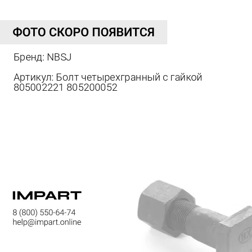 Болт четырехгранный с гайкой 805002221 805200052 NBSJ