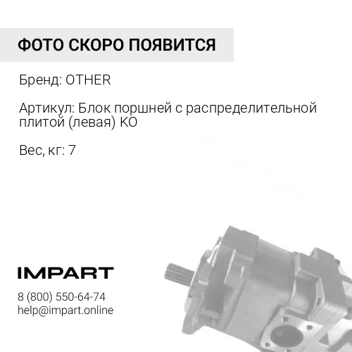 Блок поршней с распределительной плитой (левая) KOMATSU 300-7 OTHER