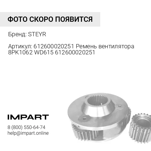 612600020251 Ремень вентилятора 8PK1062 WD615 612600020251 STEYR