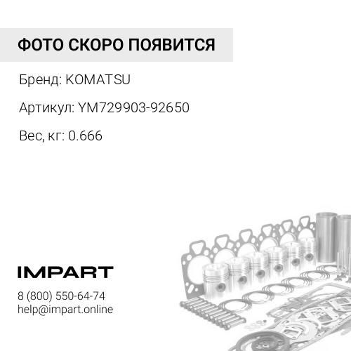 YM729903-92650, КОМПЛЕКТ УПЛОТНЕНИЙ ДВС KOMATSU