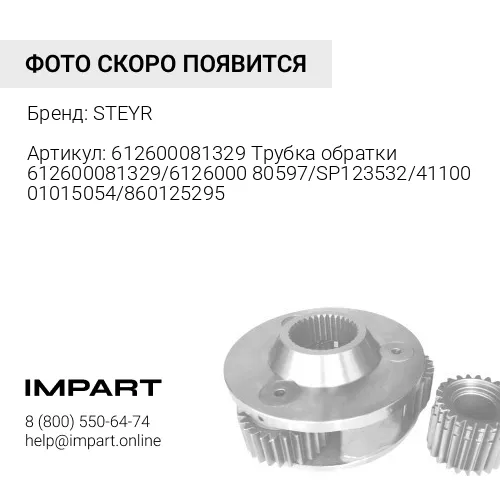 612600081329 Трубка обратки 612600081329/612600080597/SP123532/4110001015054/860125295 STEYR